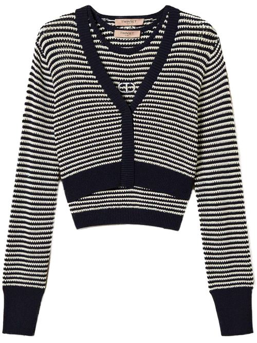 Cardigan twinset a righe TWINSET | 251TP332012261