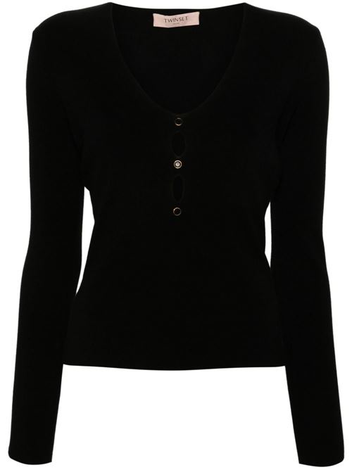 Maglia donna nera cut out TWINSET | 242TP331200006