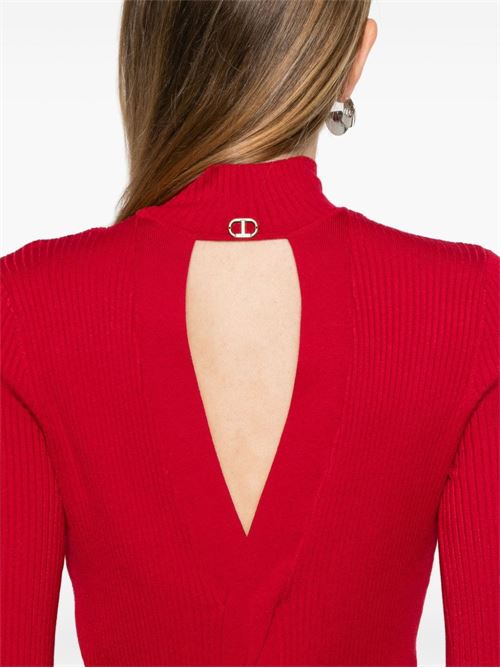 Maglia donna a costine rossa TWINSET | 242TT302200740