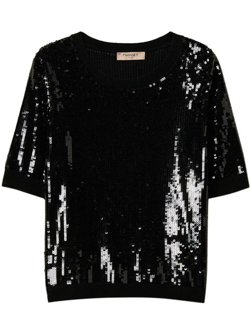 T-shirt donna con paillettes TWINSET | 242TT314100006