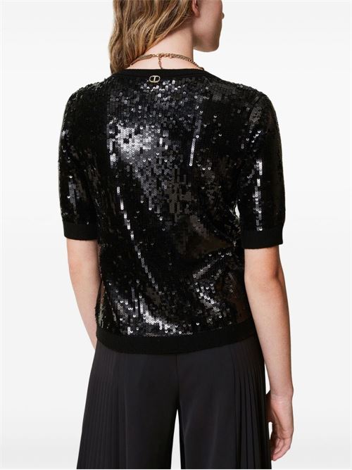 T-shirt donna con paillettes TWINSET | 242TT314100006