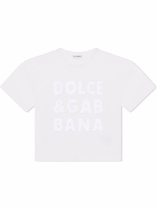 T-shirt bambina con stampa logo sul davanti Dolce & Gabbana Kids | L5JTIBG7B3EW0800