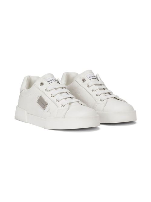 Sneakers bianca con logo Dolce & Gabbana Kids | DA5111A344480001