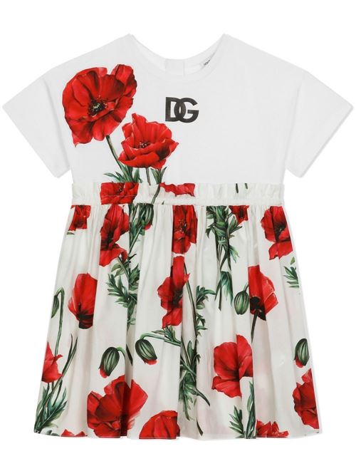 Abito bambina con stampa floreale Dolce & Gabbana Kids | L5JD4RG7G9LHA3VN